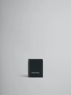 Wallets & Small Leather Goods>Marni Leather Zip-around Bifold Wallet With Mending BLACK