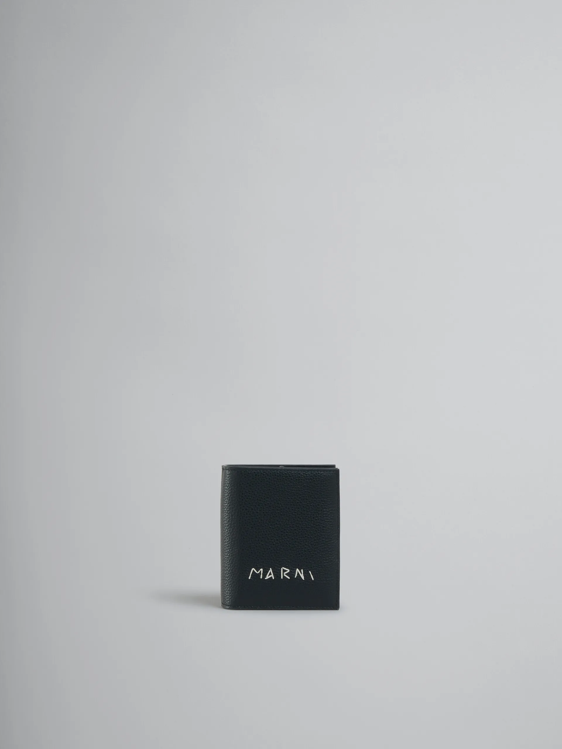 Wallets & Small Leather Goods>Marni Leather Zip-around Bifold Wallet With Mending BLACK