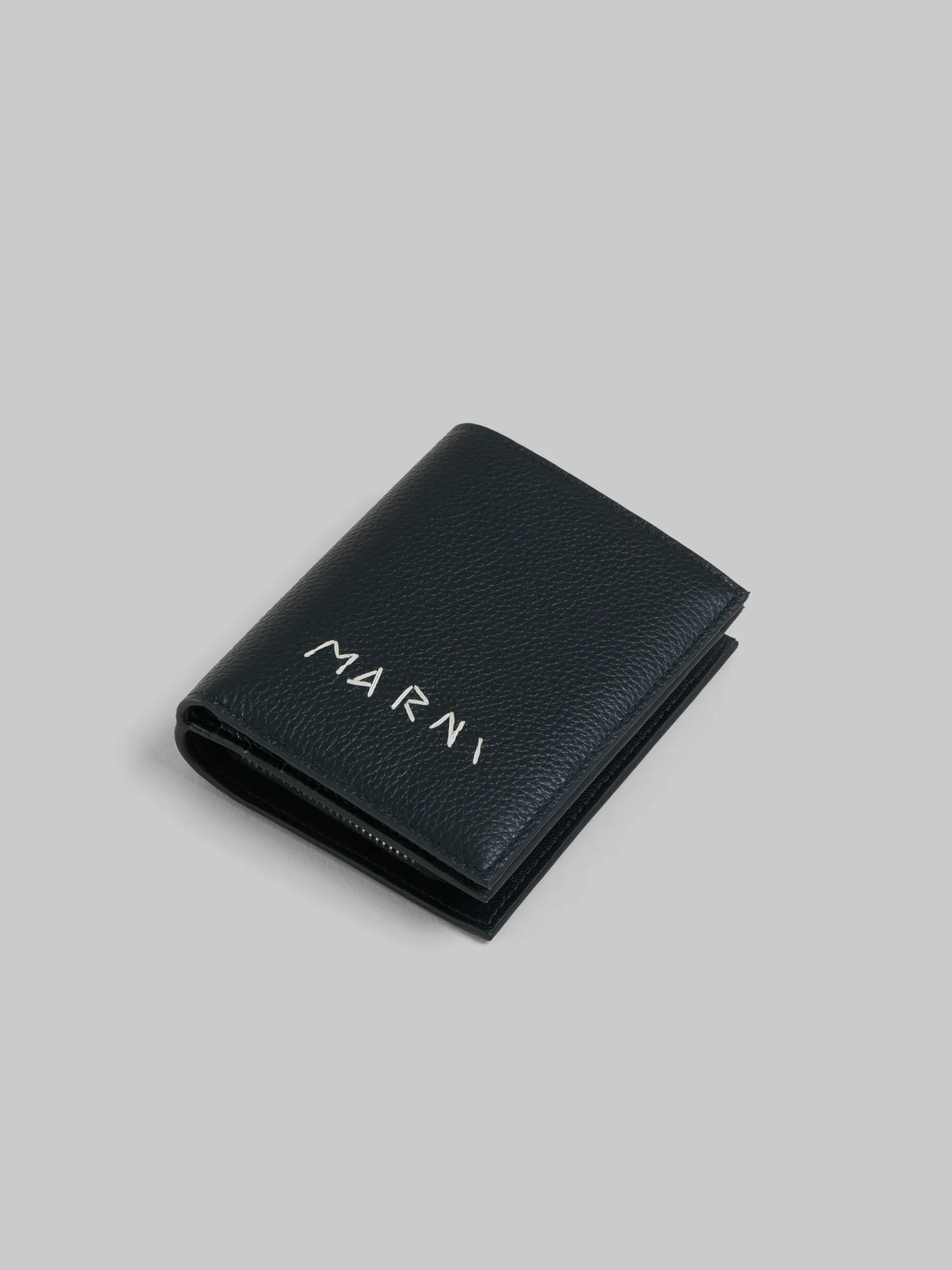Wallets & Small Leather Goods>Marni Leather Zip-around Bifold Wallet With Mending BLACK