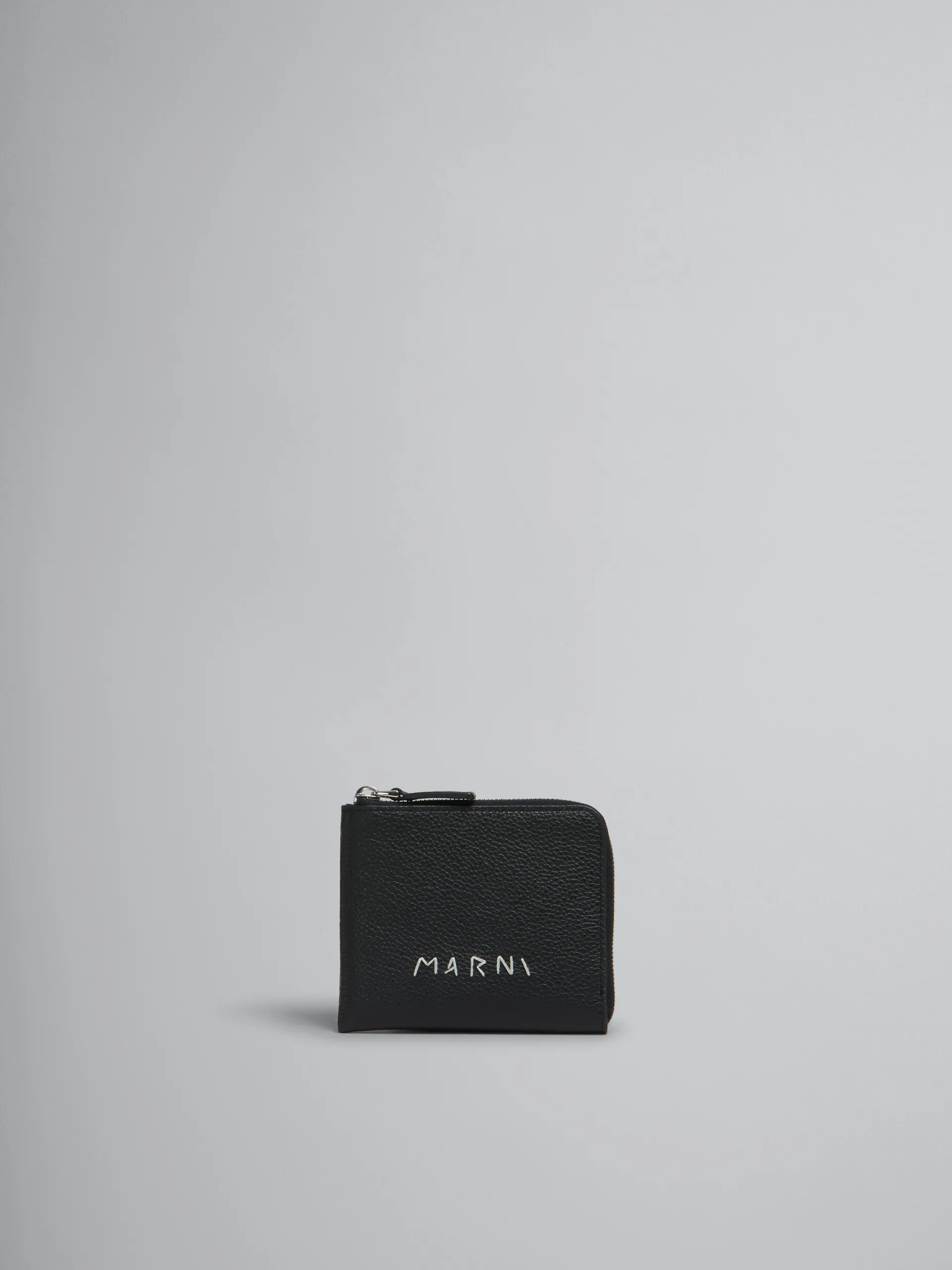 Wallets & Small Leather Goods>Marni Leather Zip-around Wallet With Mending BLACK