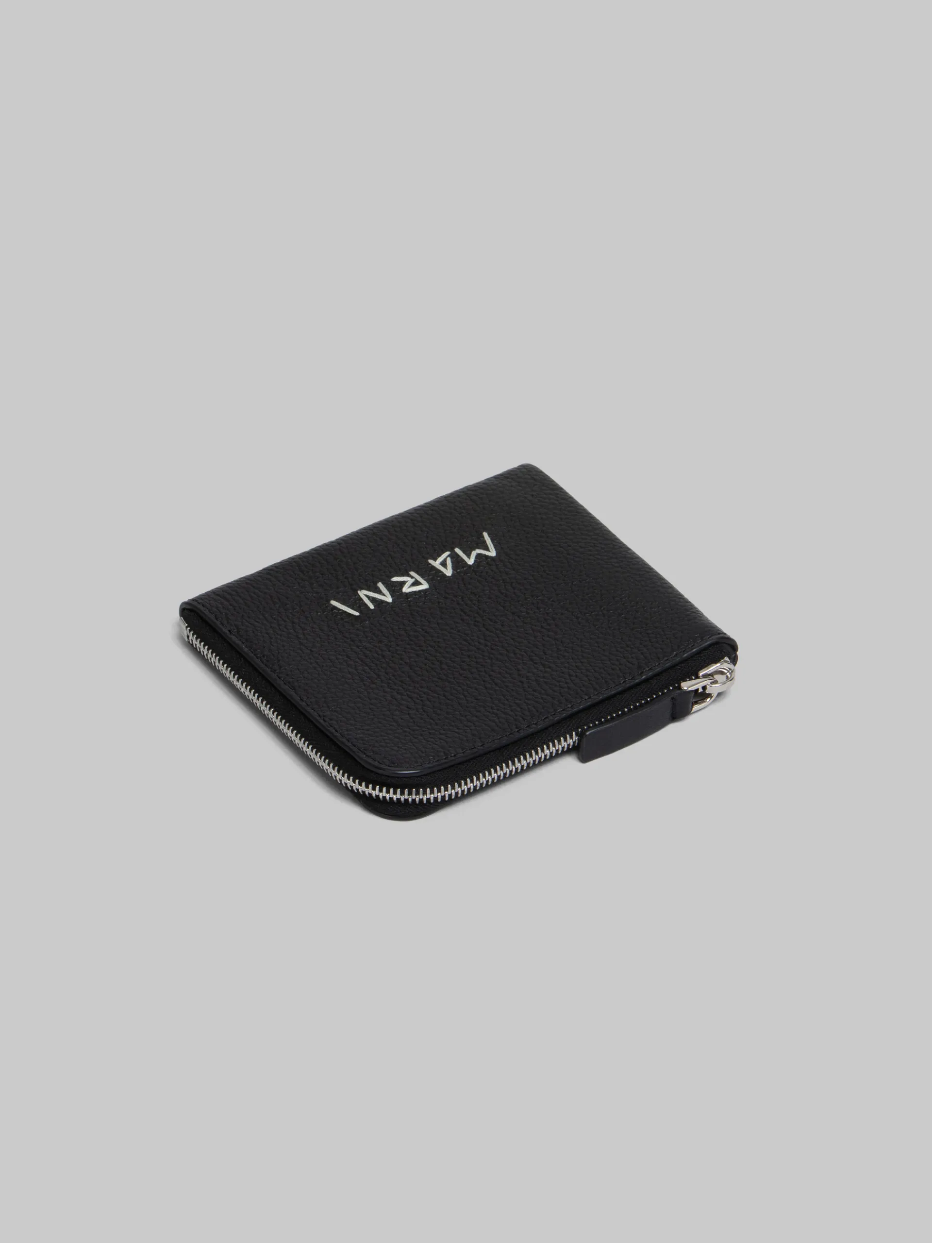 Wallets & Small Leather Goods>Marni Leather Zip-around Wallet With Mending BLACK