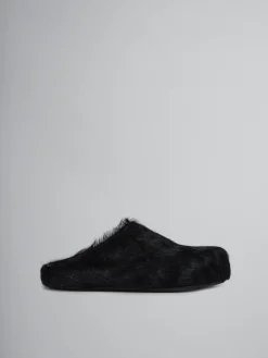 Flats | Fussbett>Marni Long Hair Calfskin Fussbett Sabot BLACK