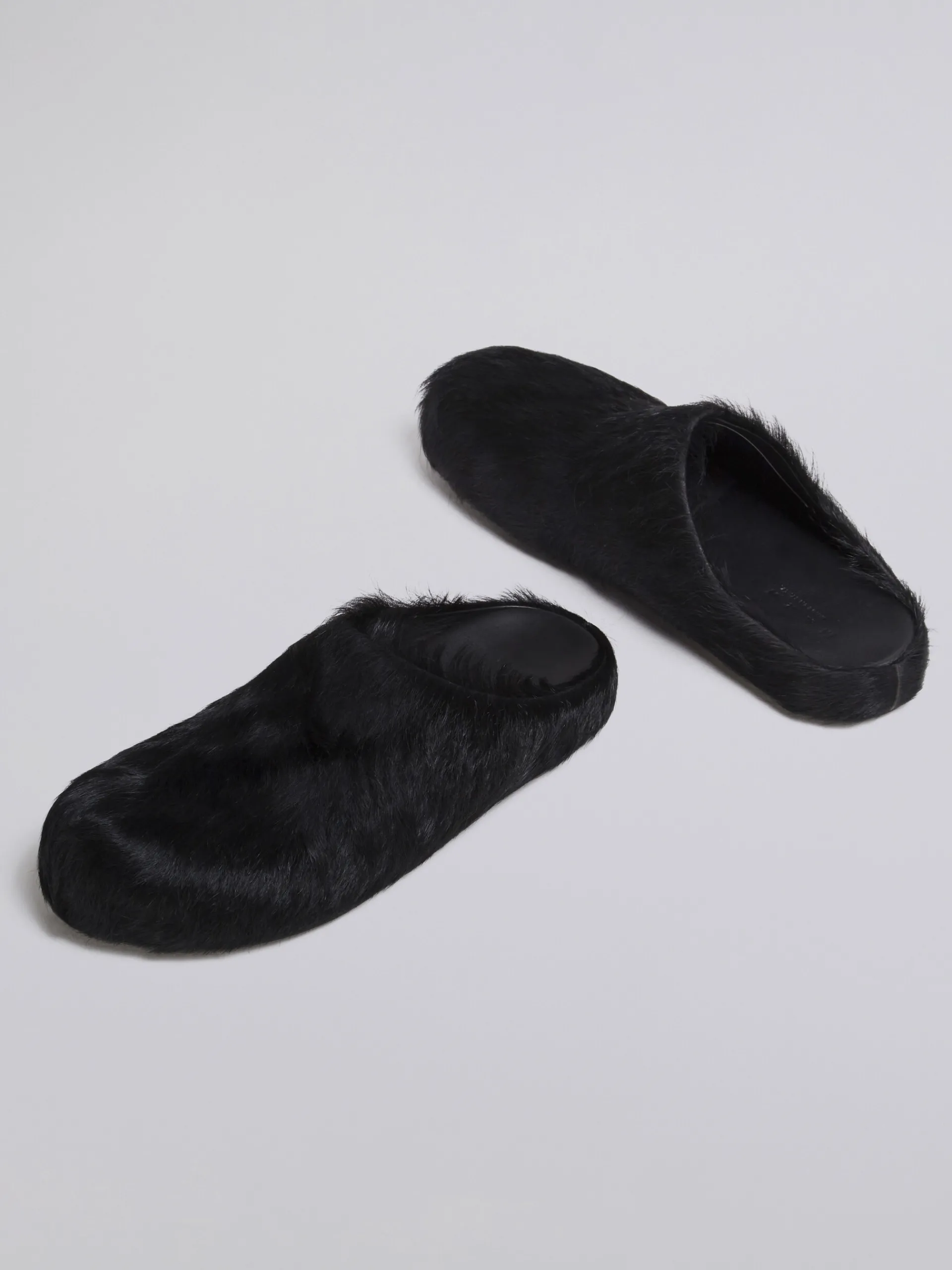 Flats | Fussbett>Marni Long Hair Calfskin Fussbett Sabot BLACK