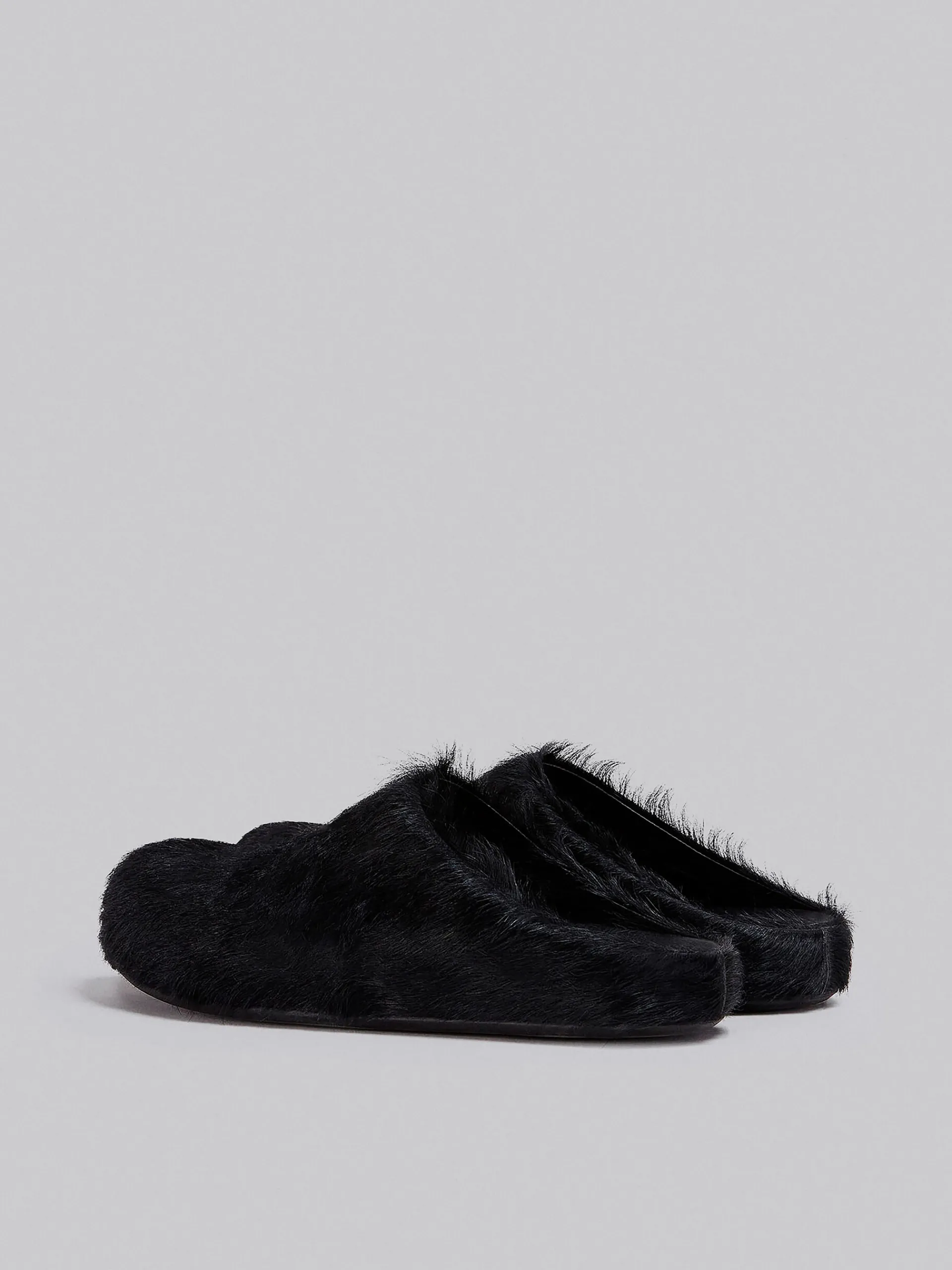 Fussbett Sabot>Marni Long Haircalfskin Fussbett Sabot BLACK