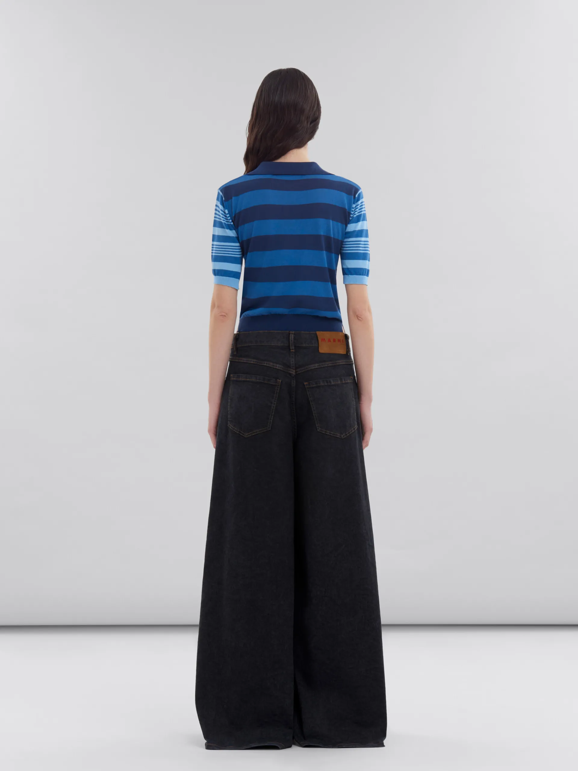 Denim | Pants>Marni Marble Denim Wide-leg Jeans BLACK