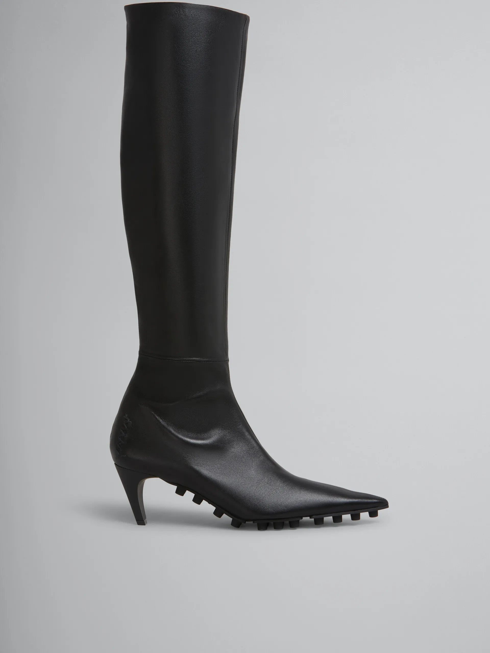 Boots>Marni Nappa Knee-high Spike Boot BLACK