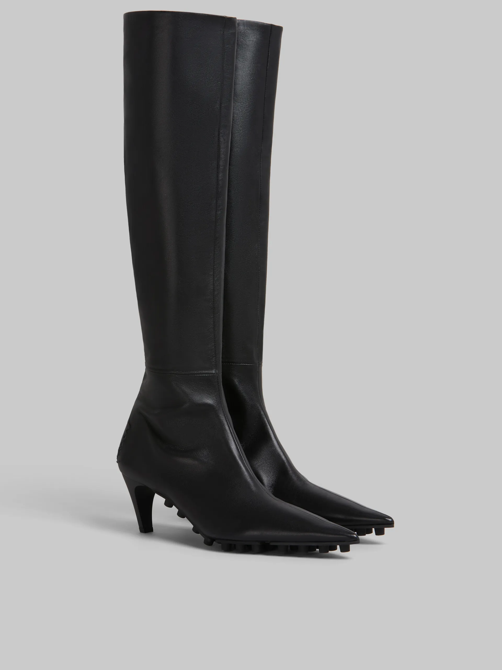 Boots>Marni Nappa Knee-high Spike Boot BLACK