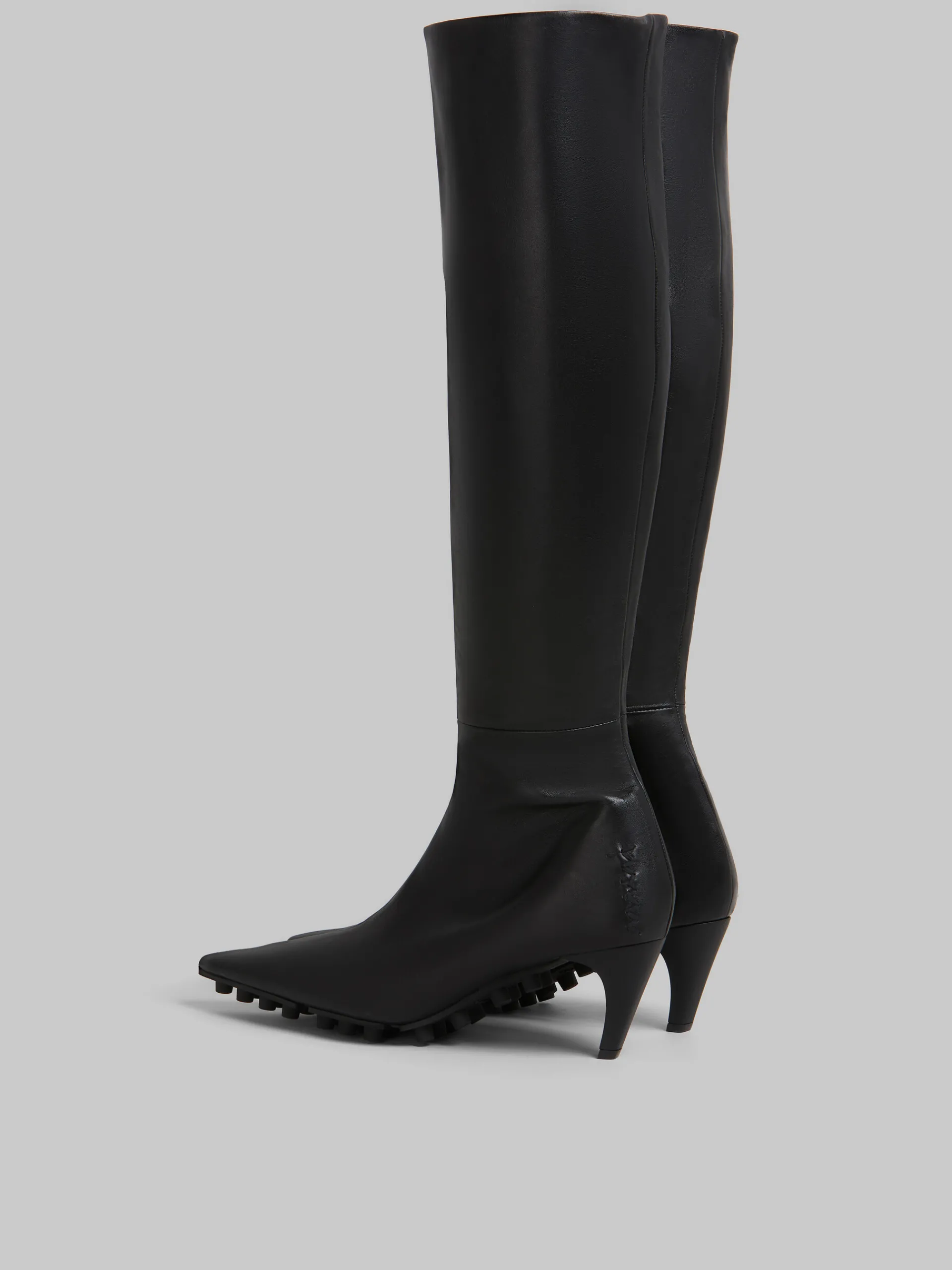 Boots>Marni Nappa Knee-high Spike Boot BLACK