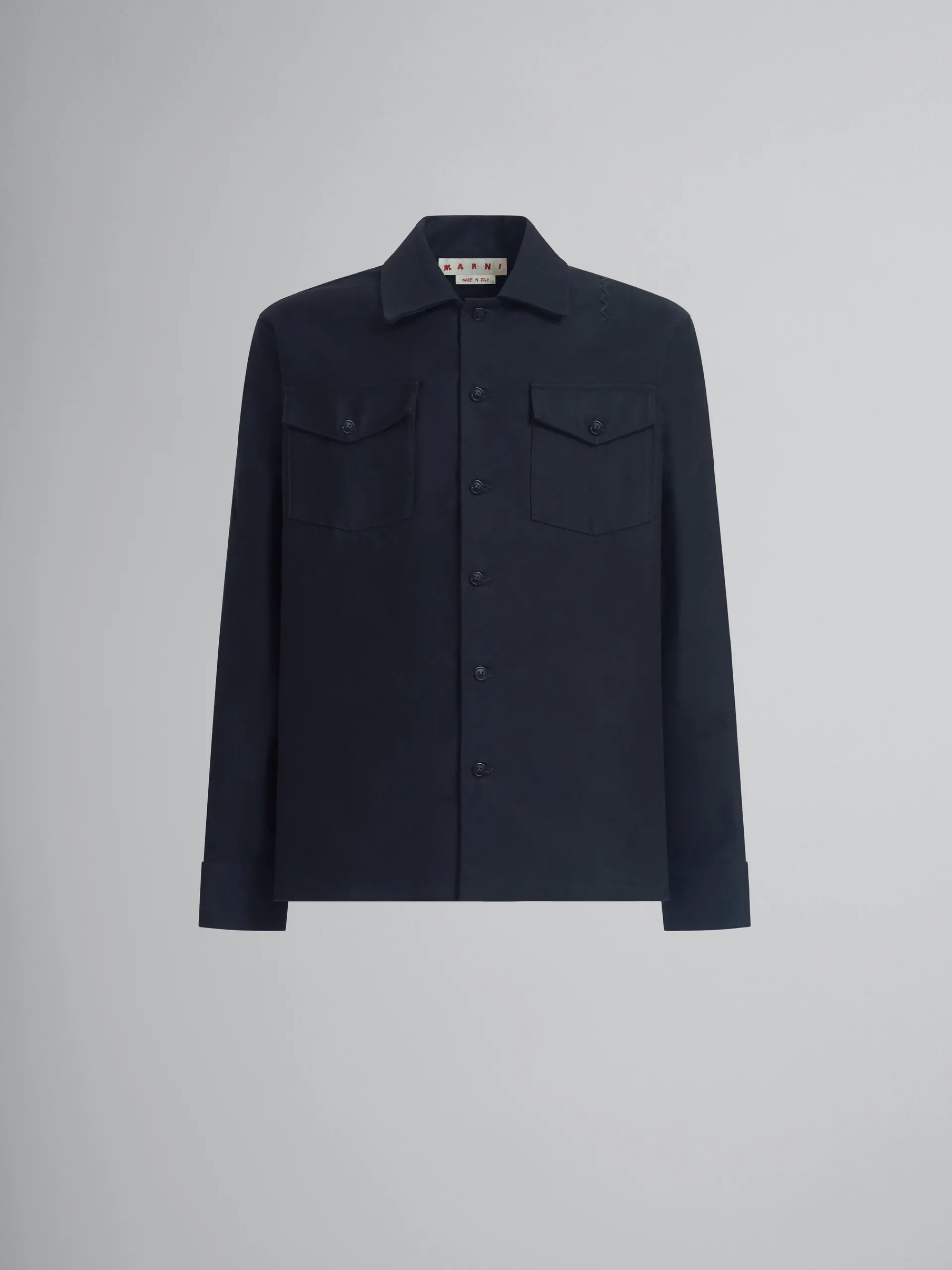 Tops & T-Shirts>Marni Organic Cotton Satin Shirt BLACK