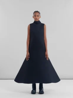 Dresses>Marni Organic Cotton Satin A-line Dress BLACK