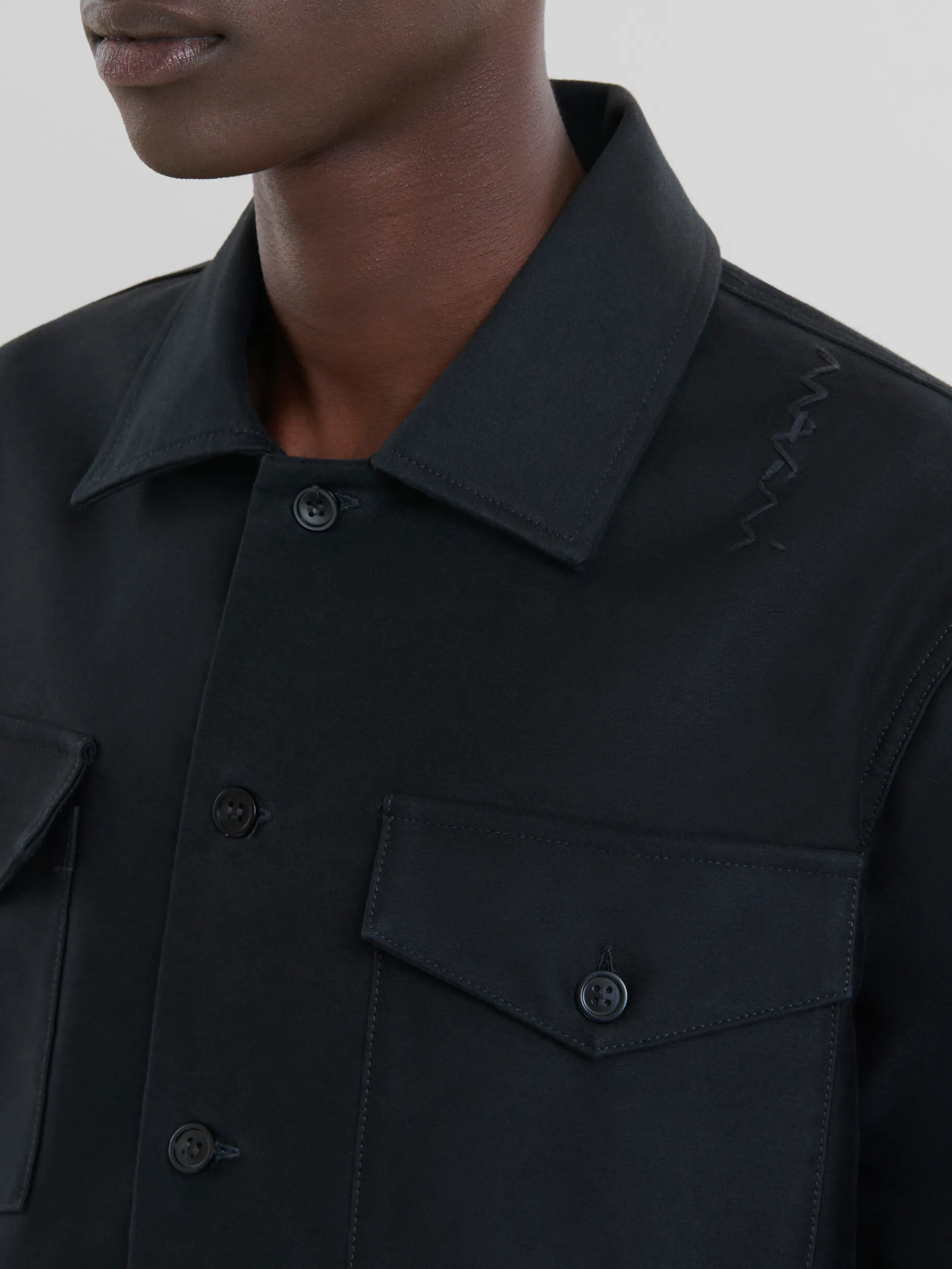 Tops & T-Shirts>Marni Organic Cotton Satin Shirt BLACK