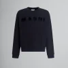 Tops & T-Shirts | Sweatshirts>Marni Black Organic Cotton Sweatshirt With Logo NERO