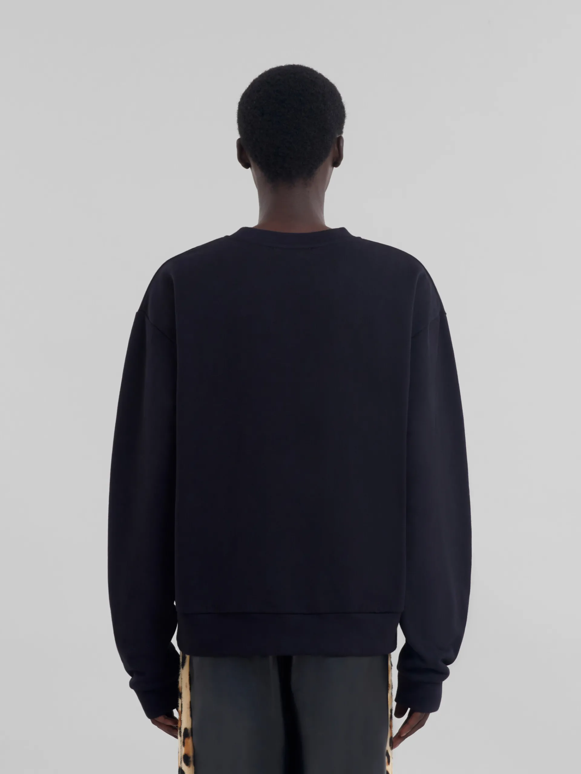 Tops & T-Shirts | Sweatshirts>Marni Black Organic Cotton Sweatshirt With Logo NERO