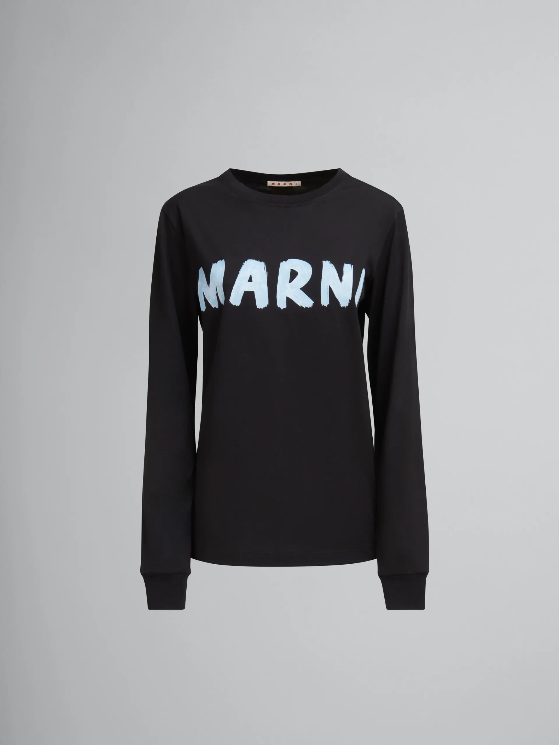 Tops & T-Shirts>Marni Organic Cotton T-shirt With Logo BLACK