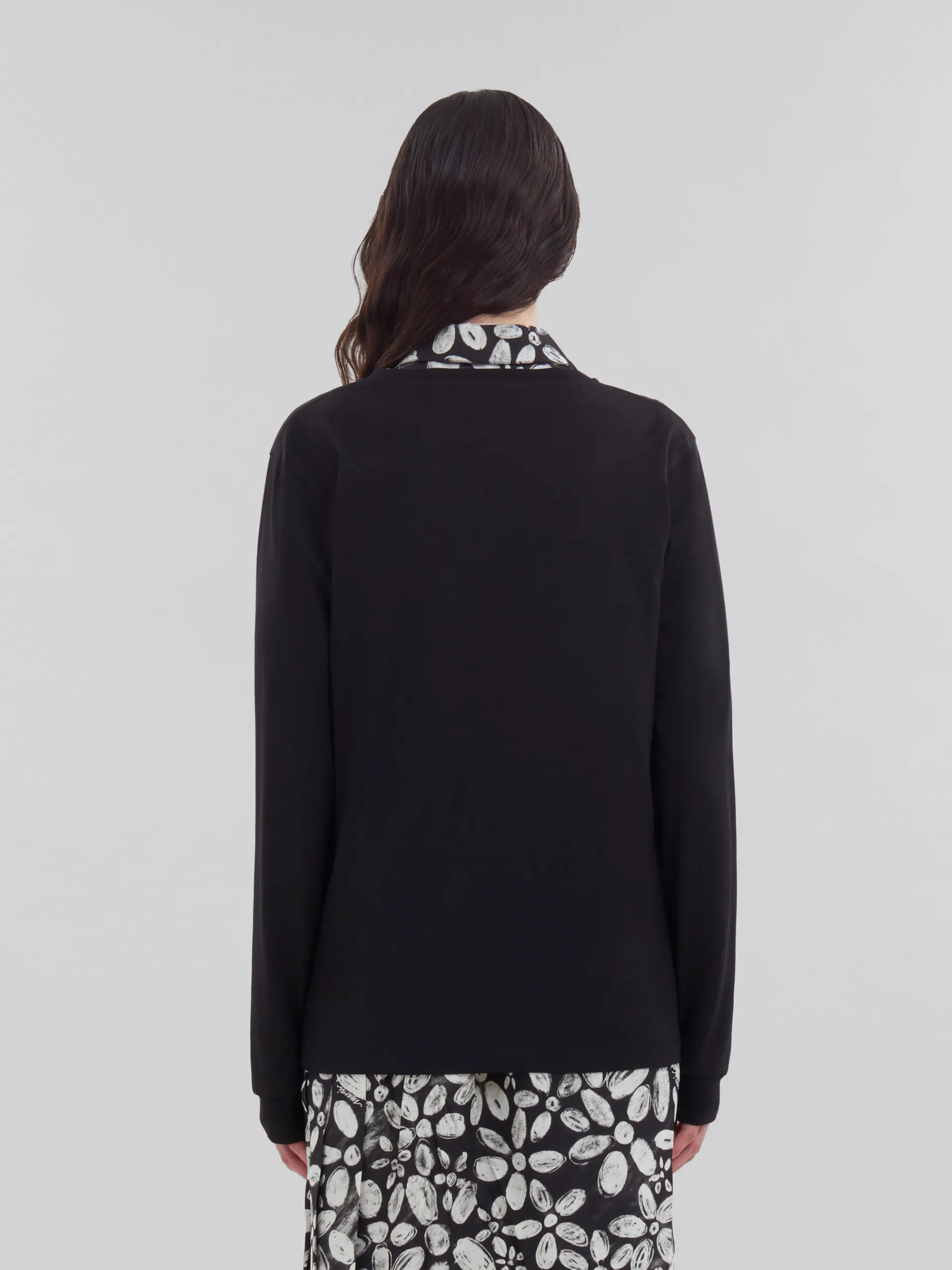 Tops & T-Shirts>Marni Organic Cotton T-shirt With Logo BLACK