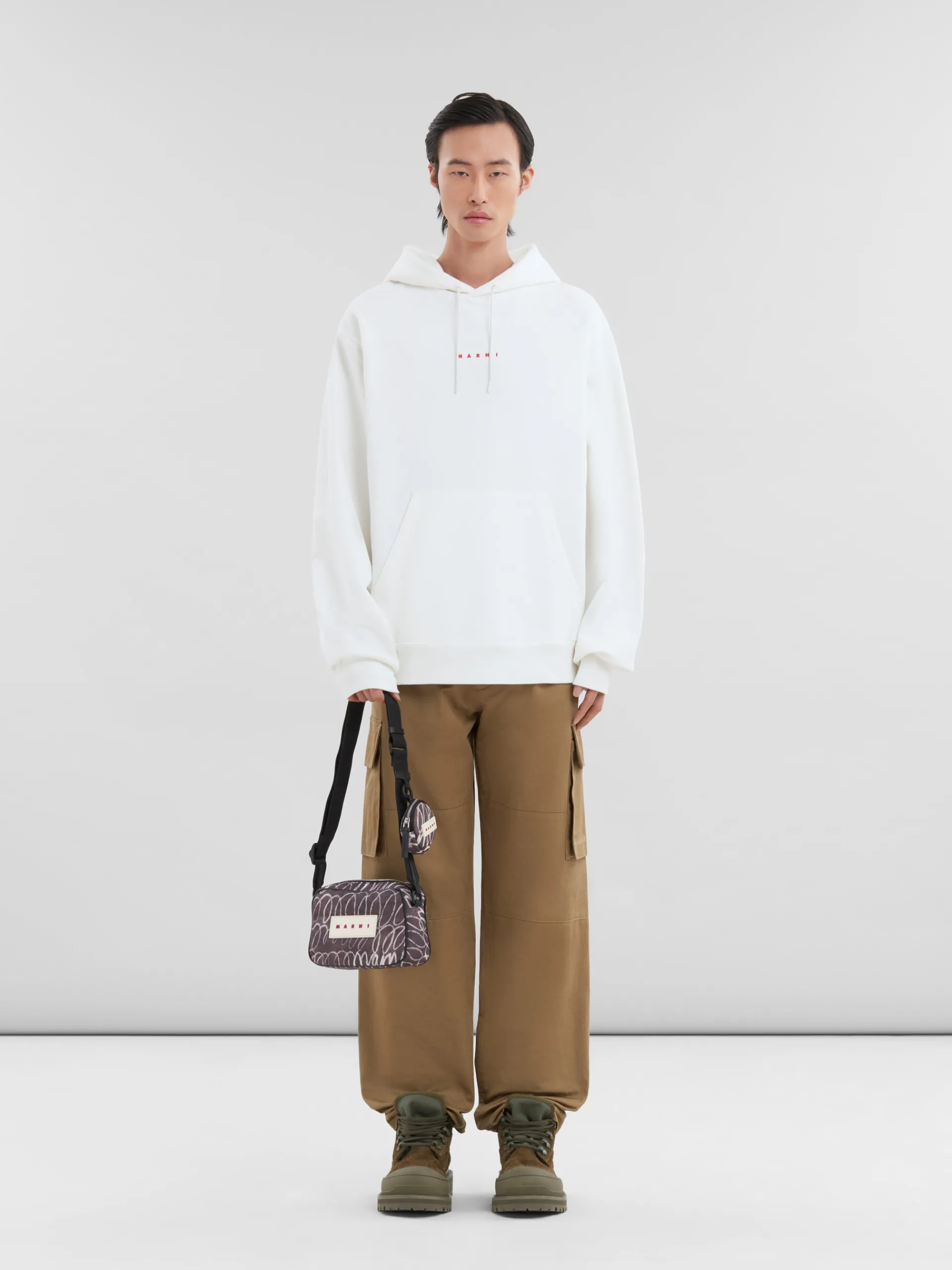 Crossbody Bags>Marni Puff Camera Bag With Scribble Print BLACK