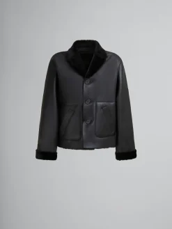 Coats & Jackets>Marni Reversible Shearling Jacket BLACK