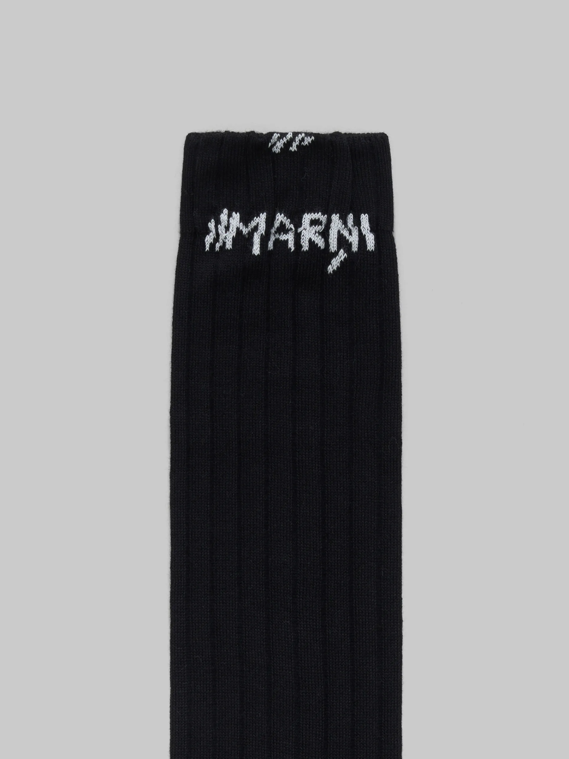 Socks>Marni Ribbed Cotton Socks With Mending BLACK