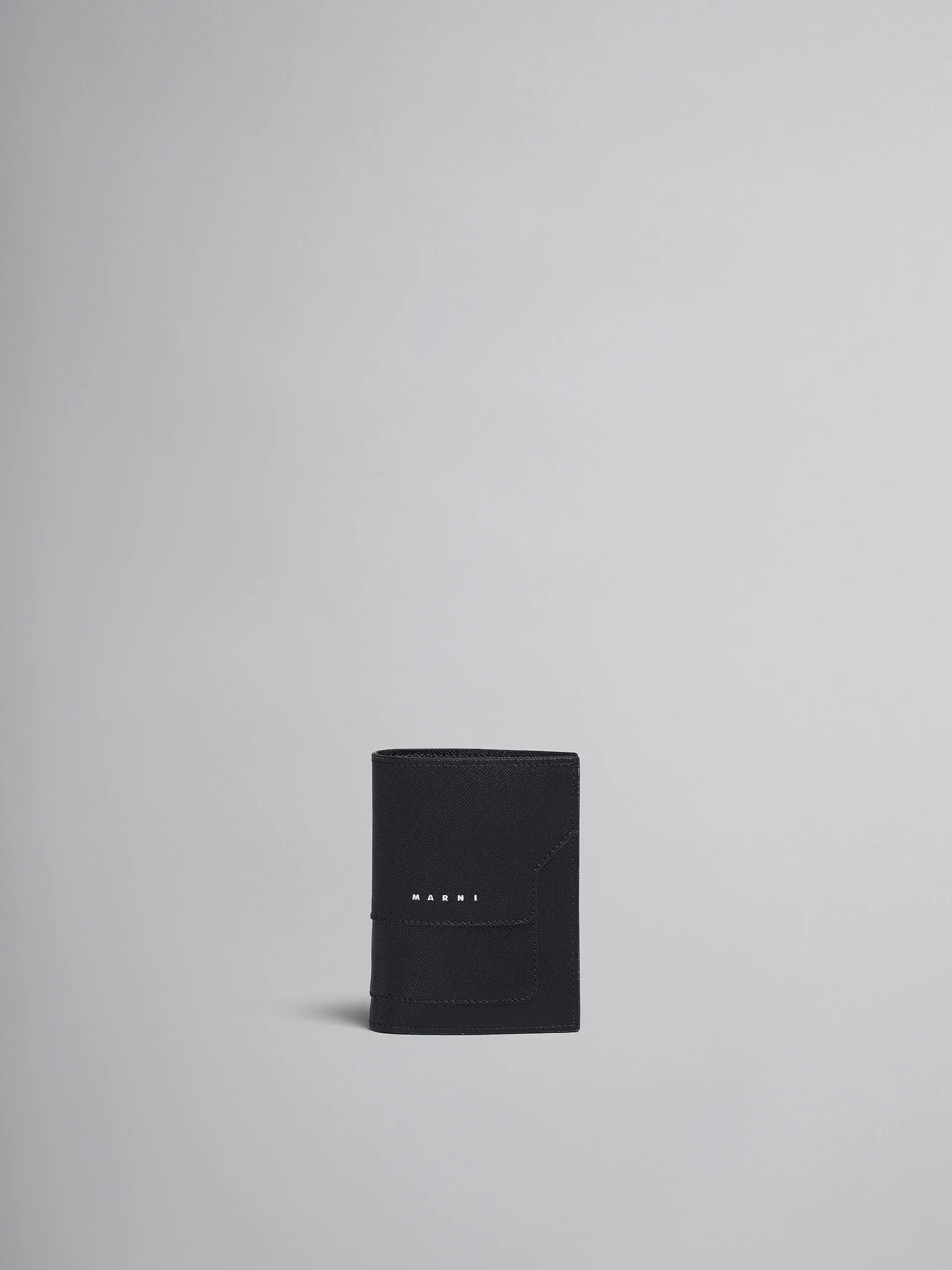 Wallets & Small Leather Goods>Marni Saffiano Leather Bi-fold Wallet BLACK