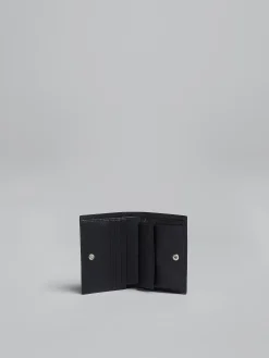 Wallets & Small Leather Goods>Marni Saffiano Leather Bi-fold Wallet BLACK