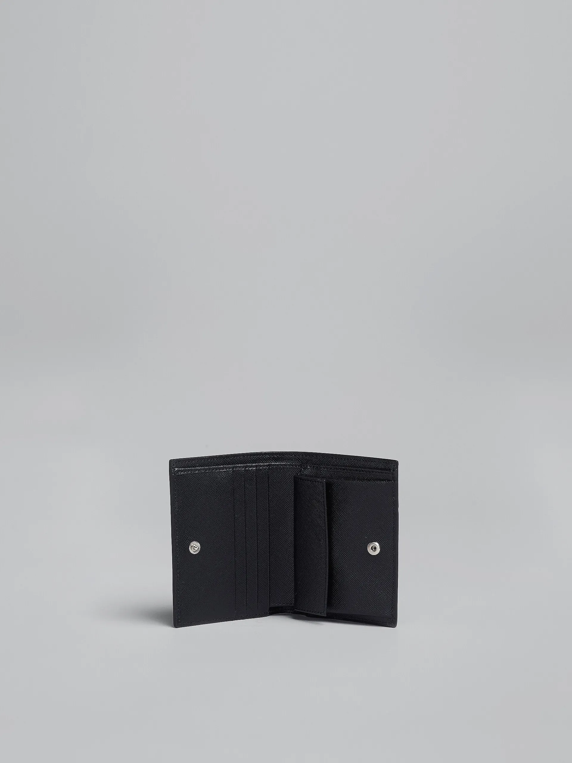 Wallets & Small Leather Goods>Marni Saffiano Leather Bi-fold Wallet BLACK
