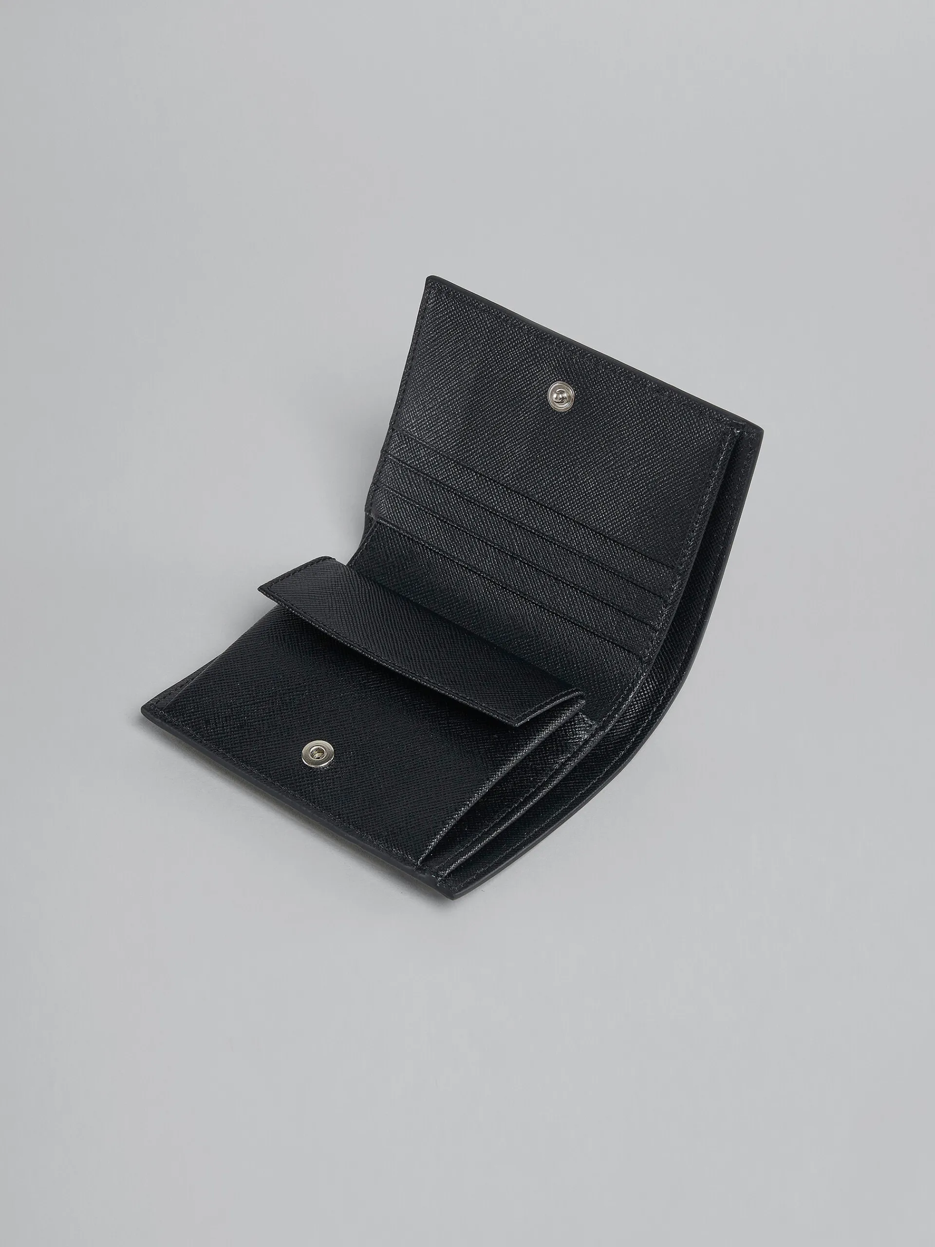 Wallets & Small Leather Goods>Marni Saffiano Leather Bi-fold Wallet BLACK