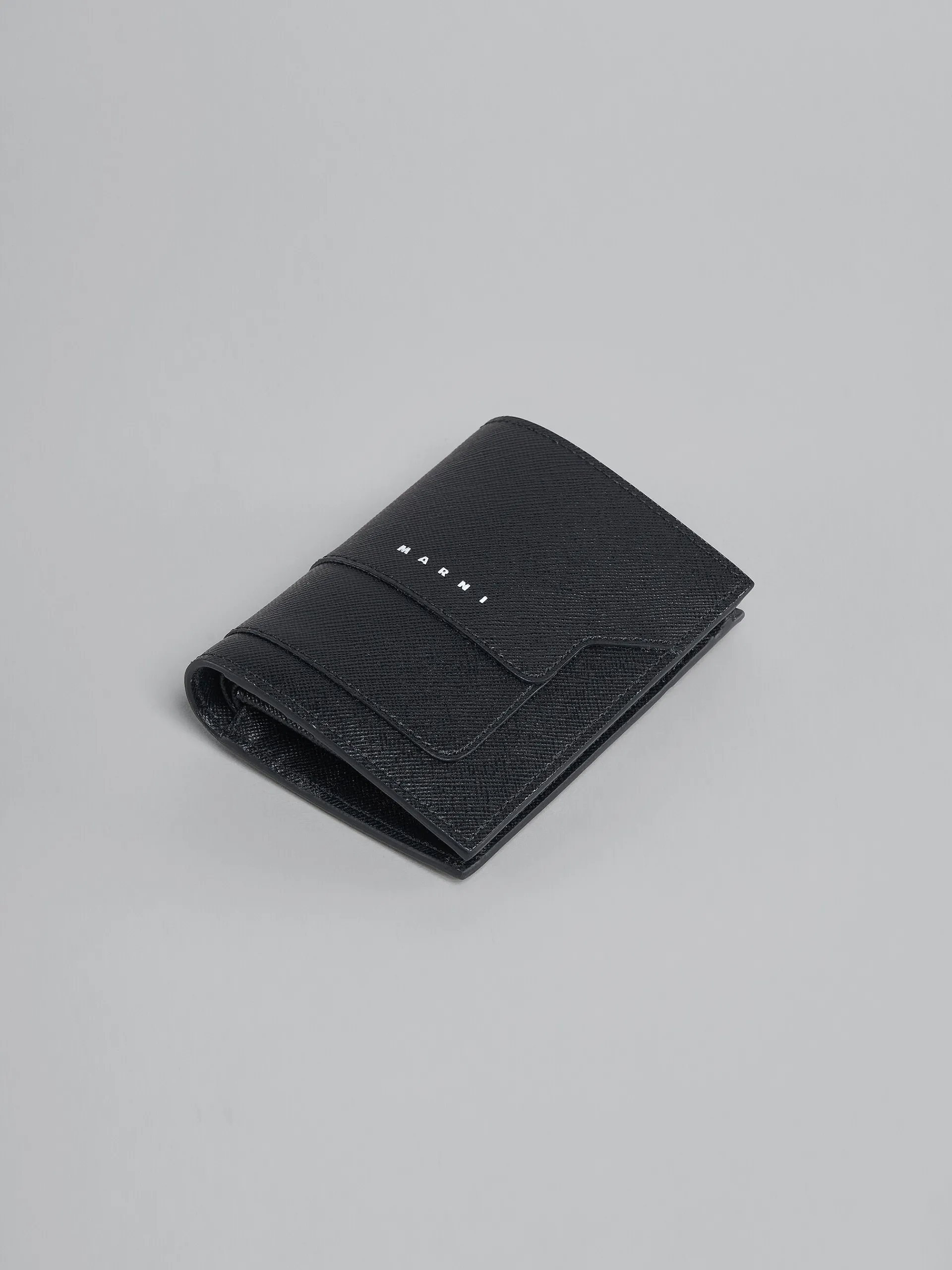 Wallets & Small Leather Goods>Marni Saffiano Leather Bi-fold Wallet BLACK