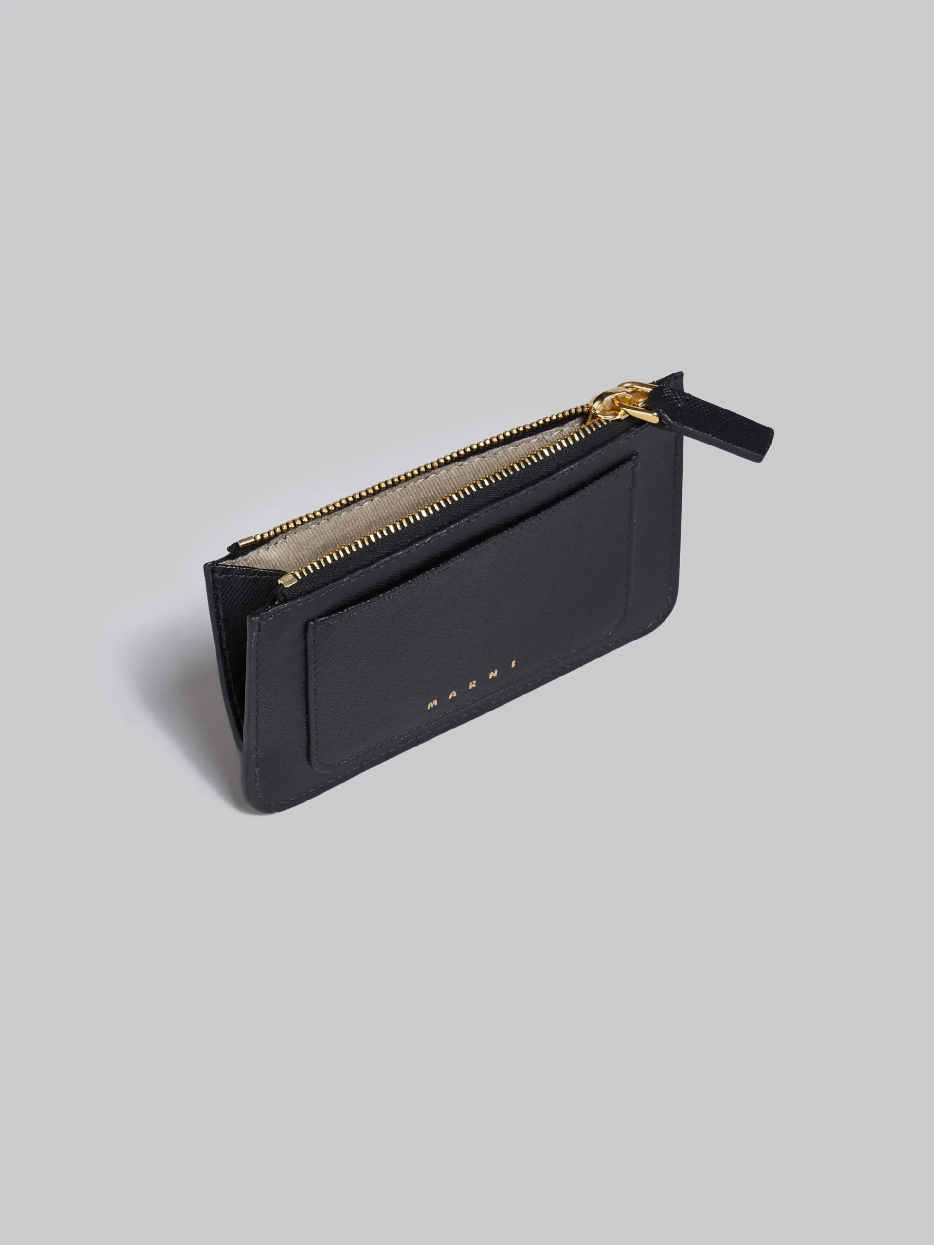 Wallets & Small Leather Goods>Marni Saffiano Leather Card Case BLACK