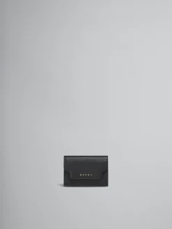 Wallets & Small Leather Goods>Marni Saffiano Leather Tri-fold Wallet BLACK