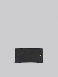 Wallets & Small Leather Goods>Marni Saffiano Leather Tri-fold Wallet BLACK