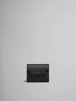 Wallets & Small Leather Goods>Marni Saffiano Leather Wallet BLACK