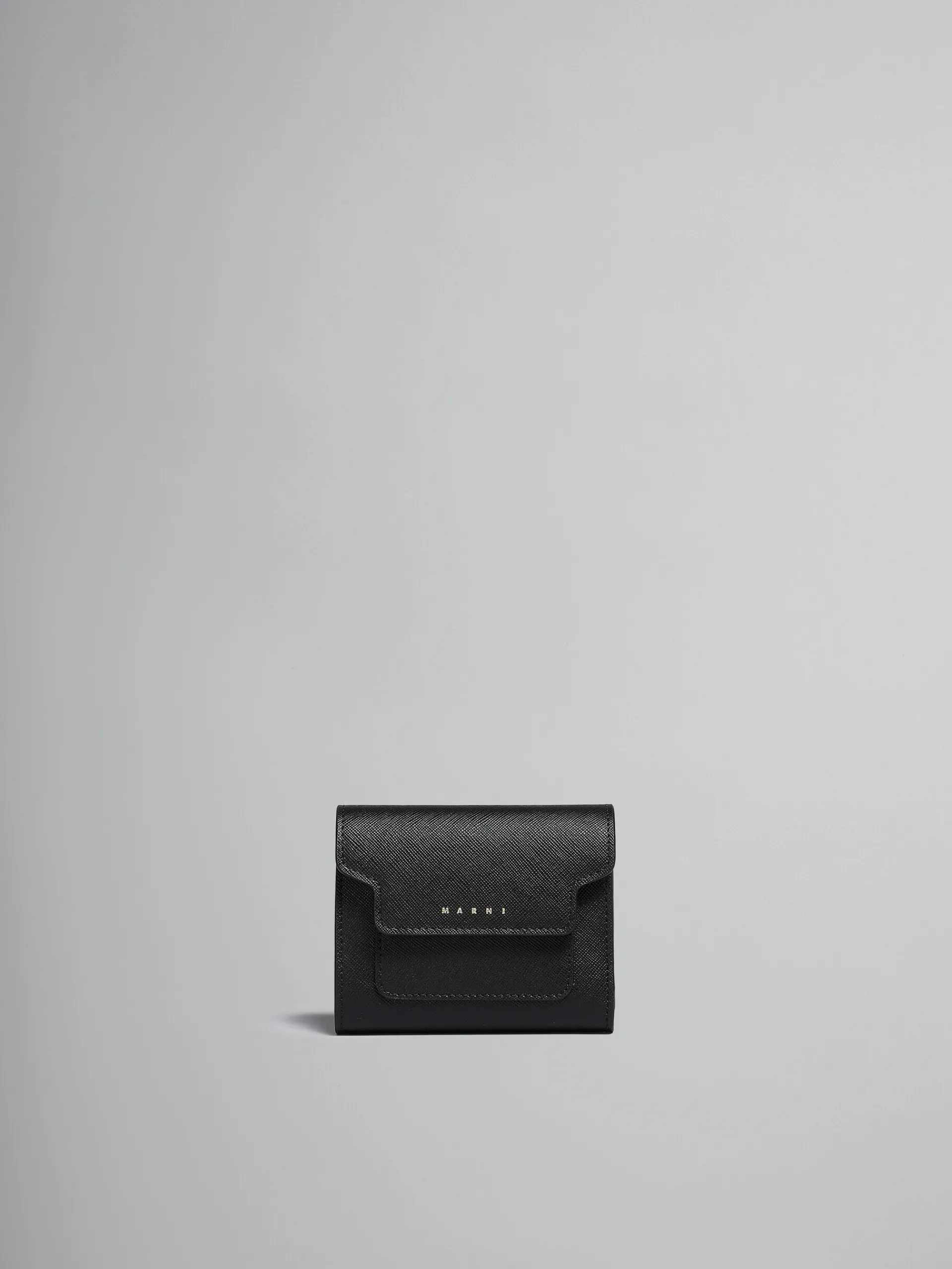Wallets & Small Leather Goods>Marni Saffiano Leather Wallet BLACK