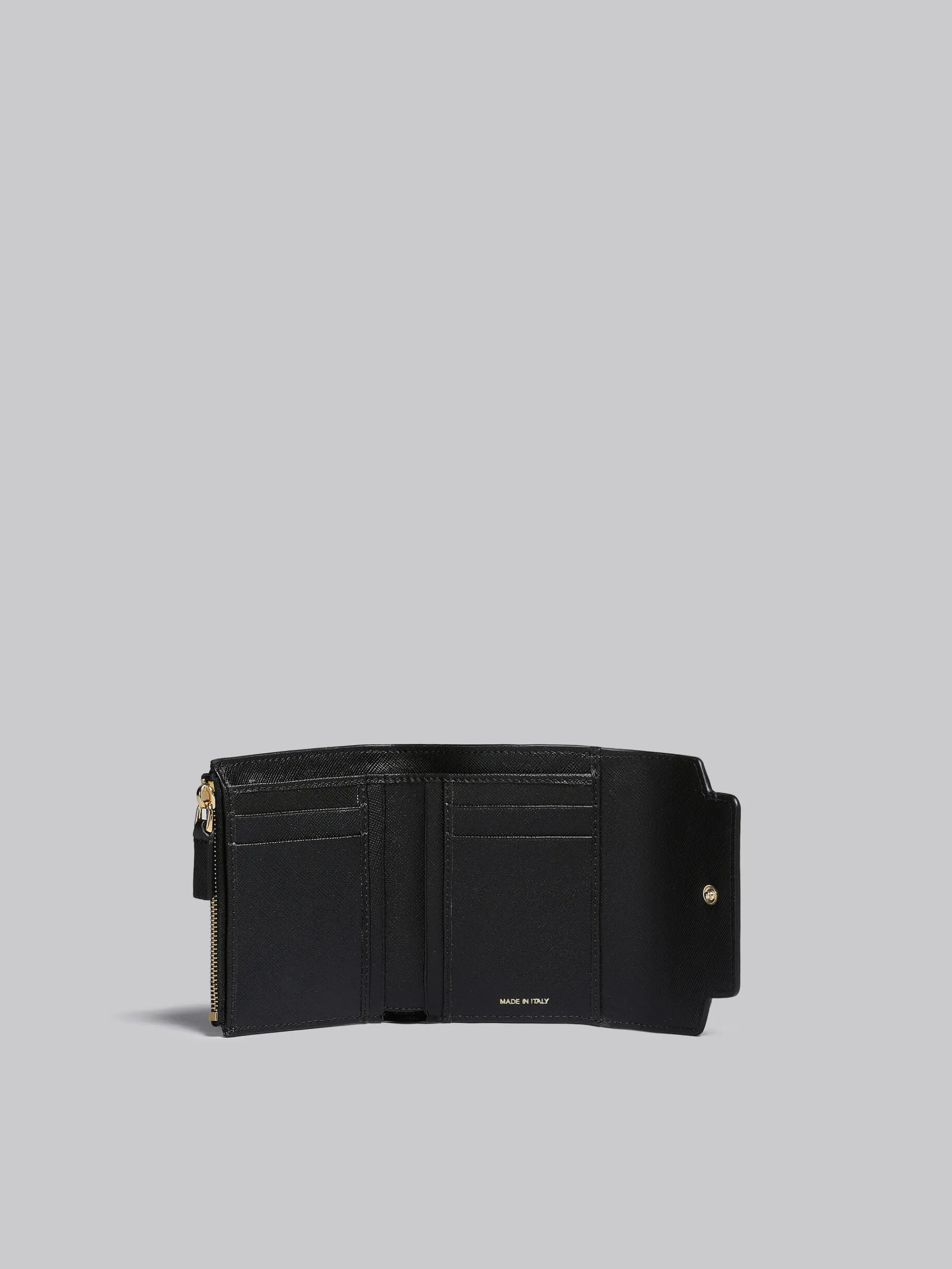 Wallets & Small Leather Goods>Marni Saffiano Leather Wallet BLACK
