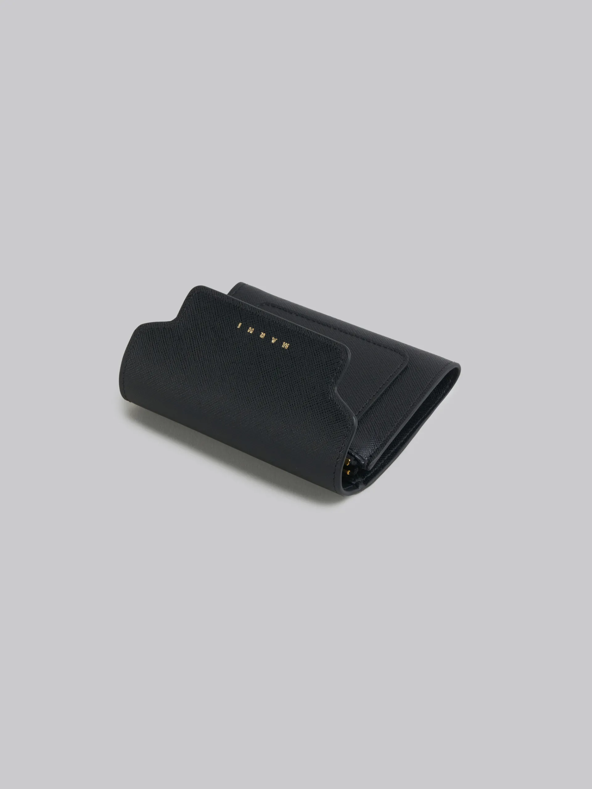 Wallets & Small Leather Goods>Marni Saffiano Leather Wallet BLACK
