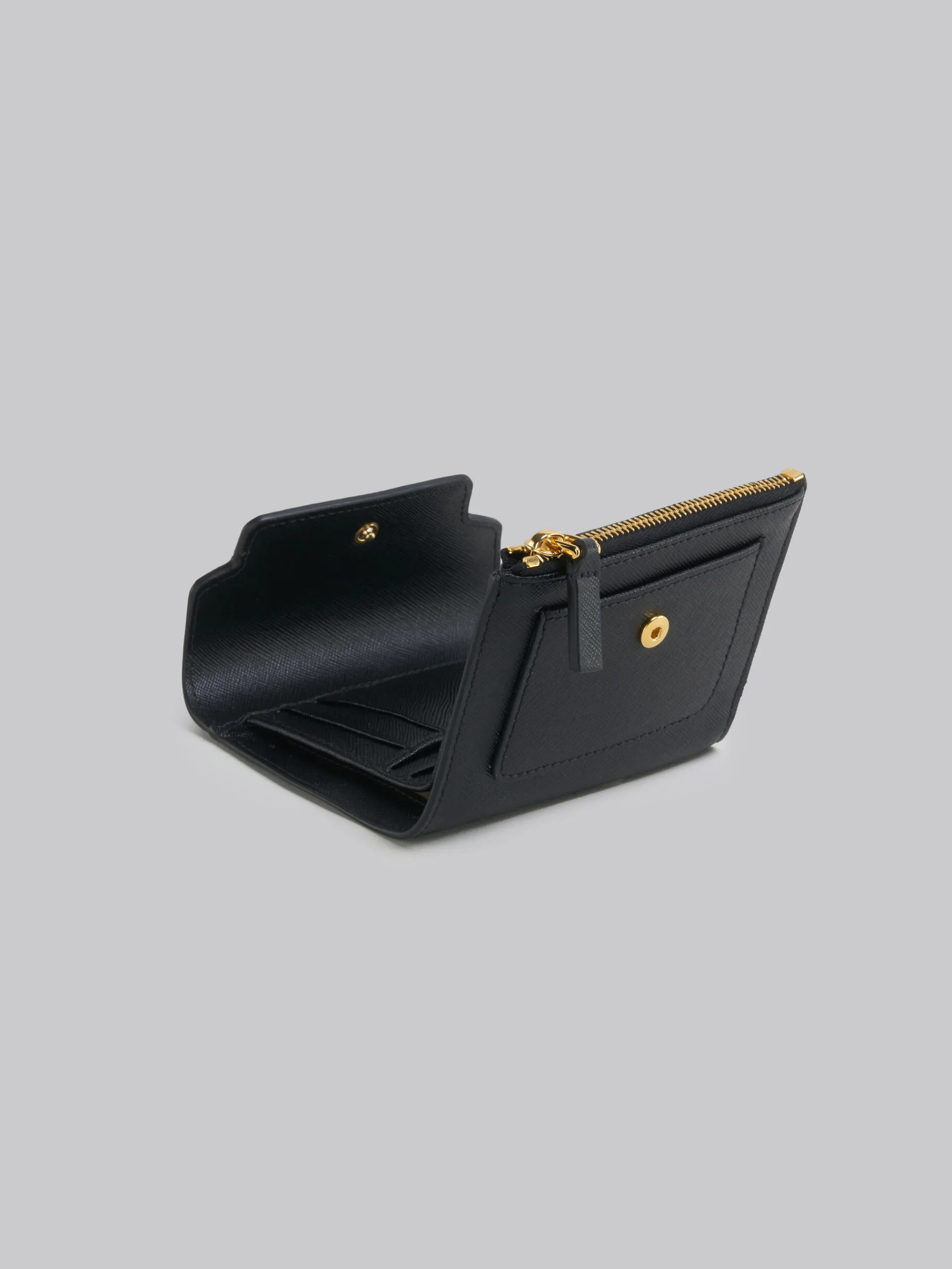 Wallets & Small Leather Goods>Marni Saffiano Leather Wallet BLACK
