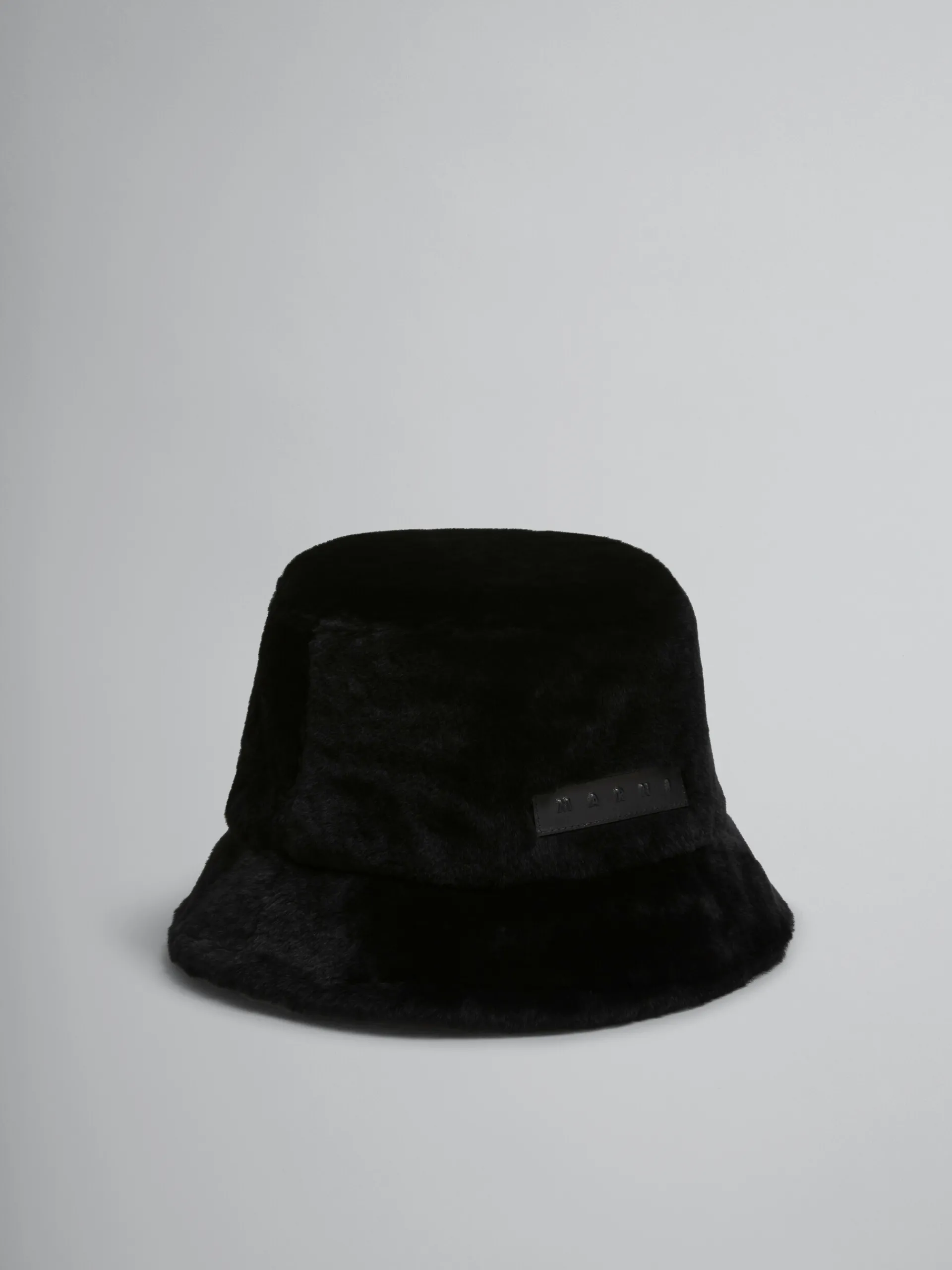 Hats>Marni Shaved Shearling Bucket Hat BLACK