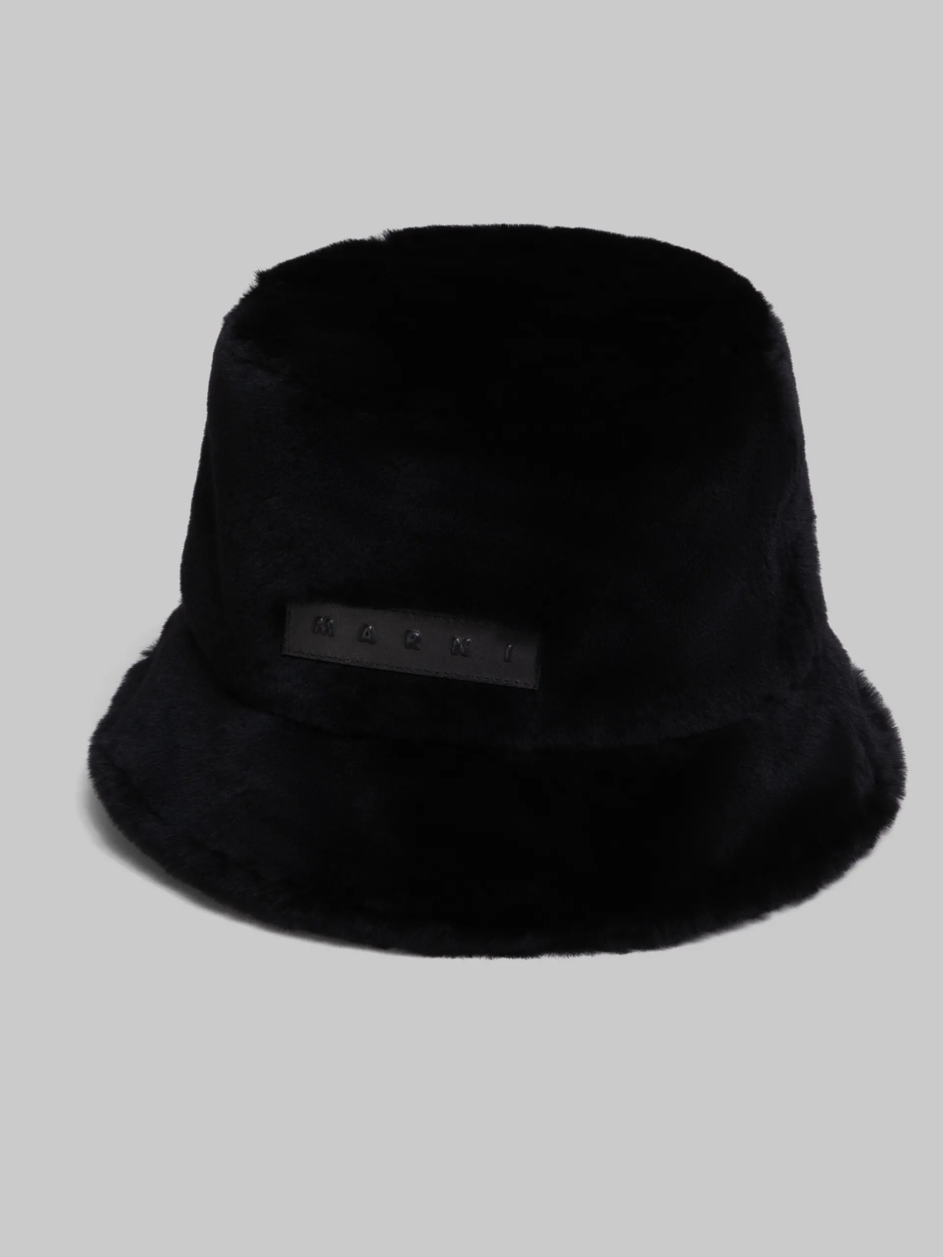 Hats>Marni Shaved Shearling Bucket Hat BLACK