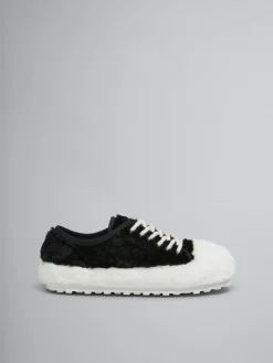 Sneakers>Marni Black Teddy Tennis Sneaker LILY WHITE/BLACK