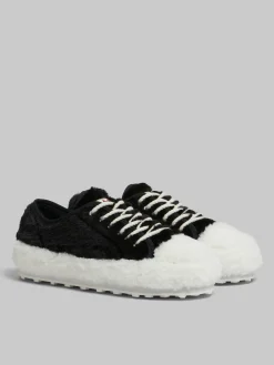 Sneakers>Marni Black Teddy Tennis Sneaker LILY WHITE/BLACK