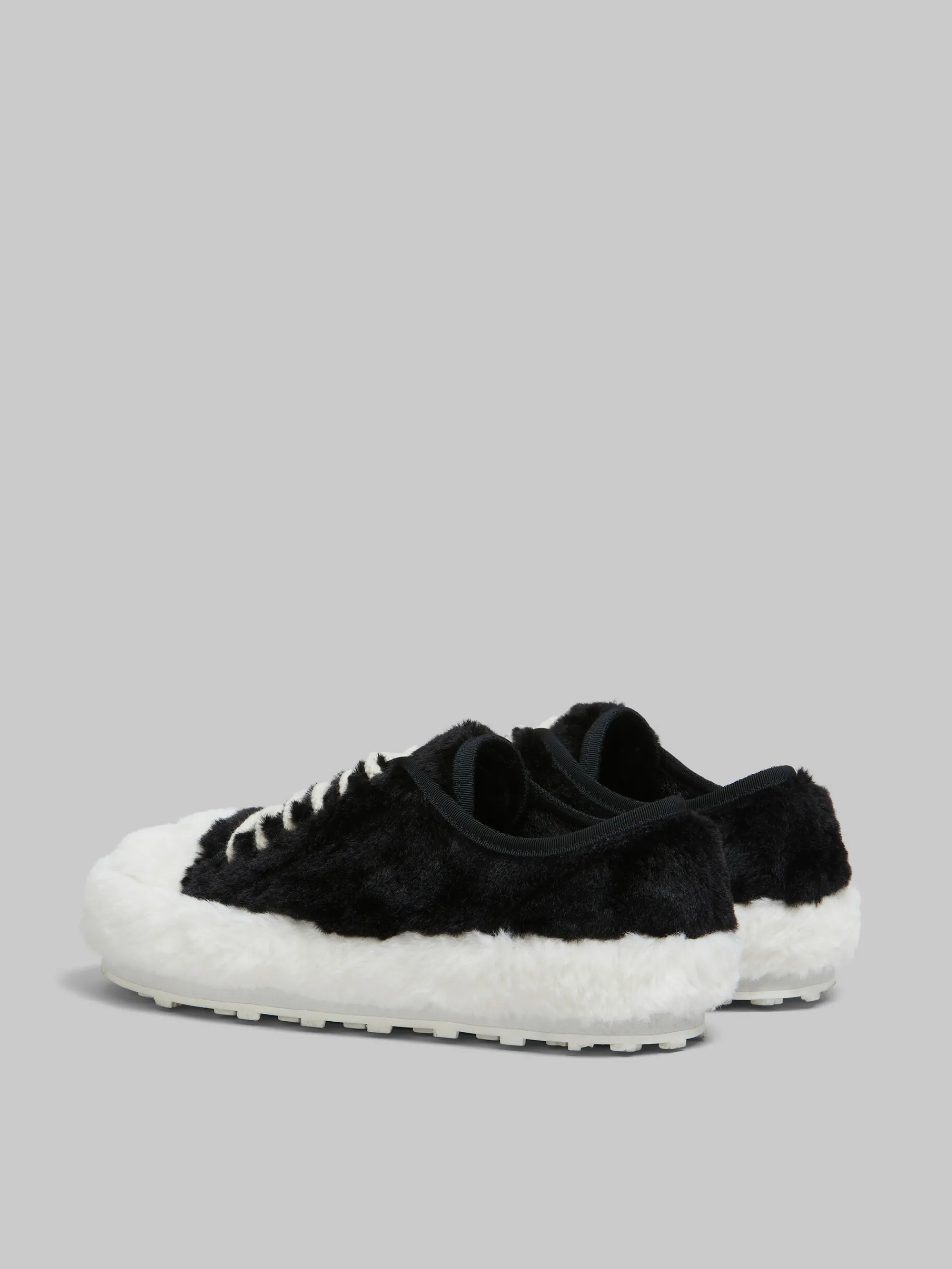 Sneakers>Marni Black Teddy Tennis Sneaker LILY WHITE/BLACK