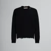 Knitwear>Marni Twisted Crewneck Sweater BLACK