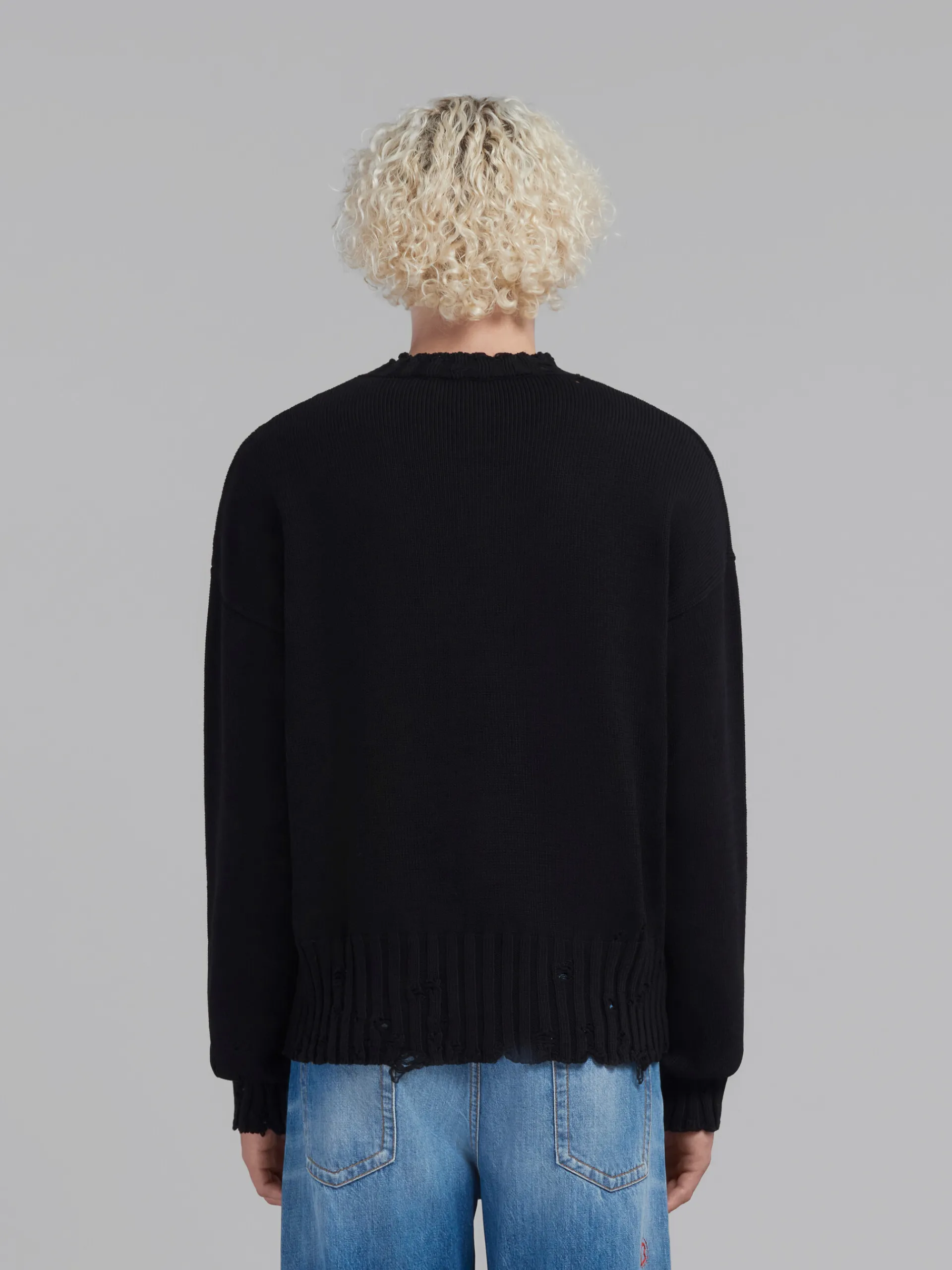 Knitwear>Marni Twisted Crewneck Sweater BLACK