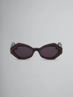 Sunglasses | Sunglasses>Marni Black Unlahand Sunglasses BLACKRED