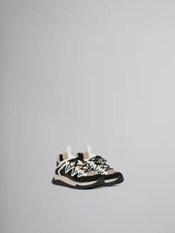 Kids>Marni Black, White And Beige Running Sneaker BLACK/BEIGE/WHITE