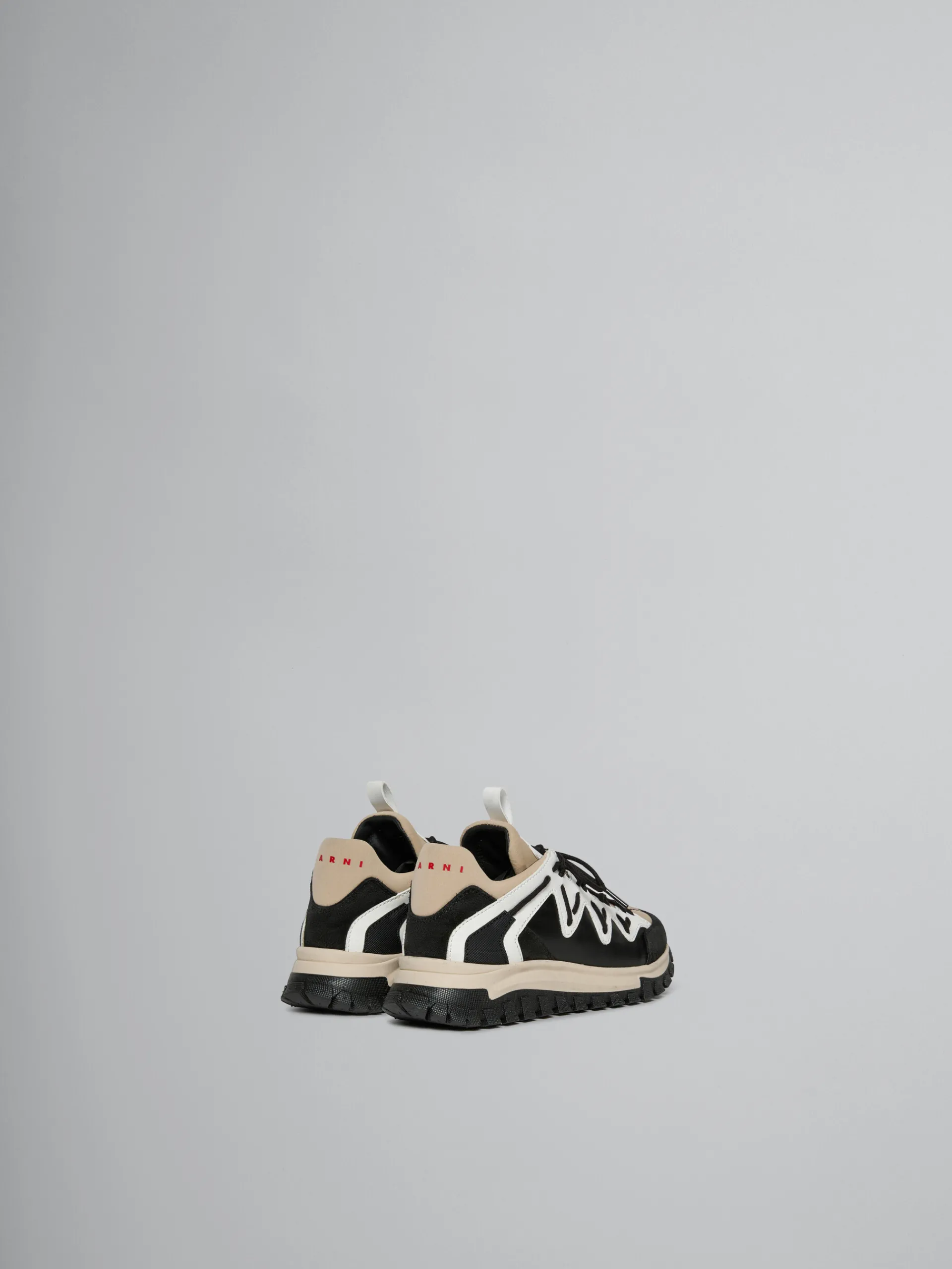 Kids>Marni Black, White And Beige Running Sneaker BLACK/BEIGE/WHITE