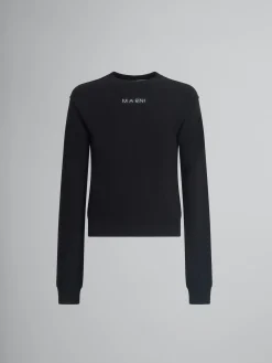 Knitwear>Marni Wool And Cashmere Crewneck With Logo BLACK