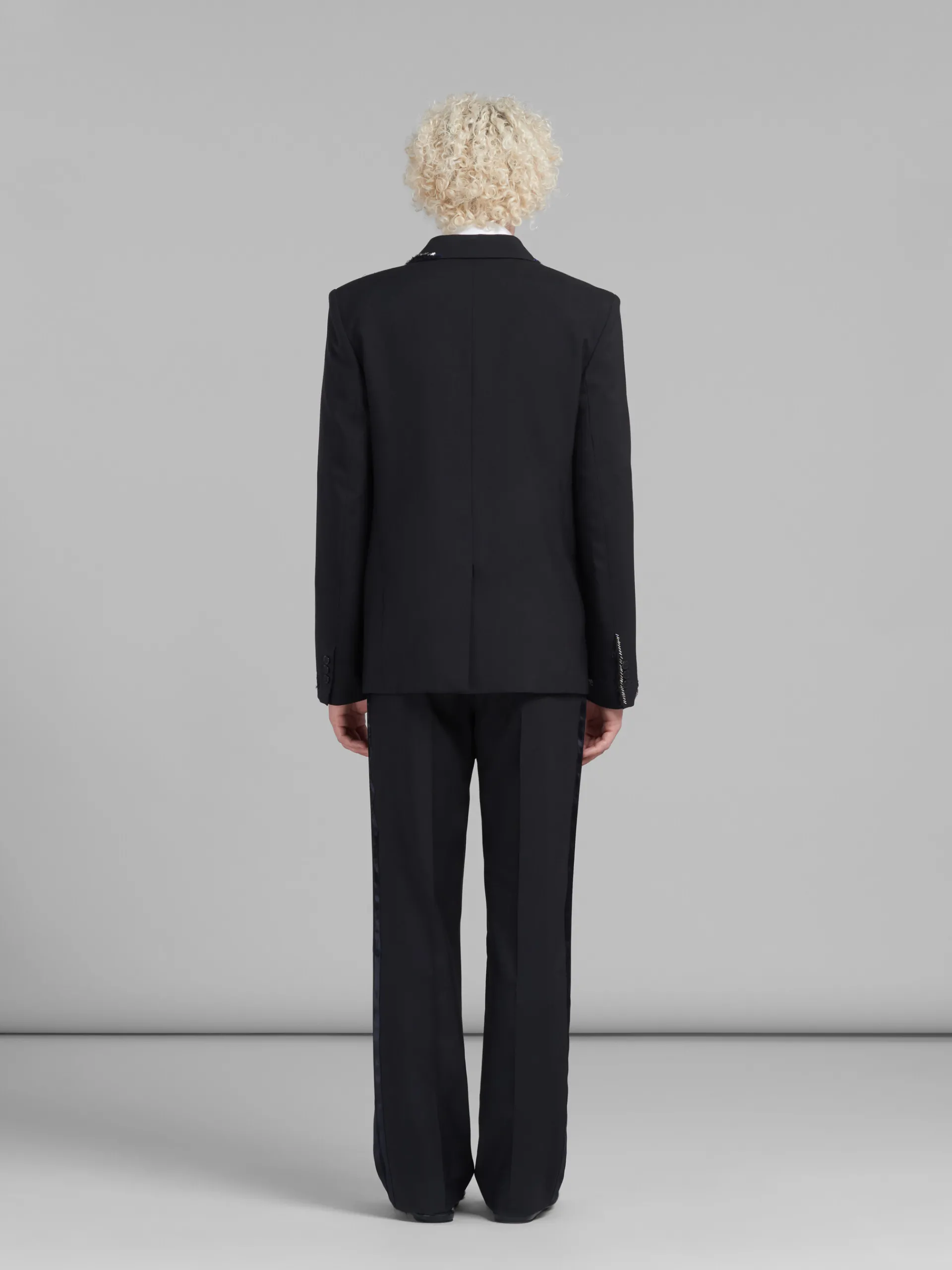 Coats & Jackets>Marni Wool Jacket With Bead Mending BLACK