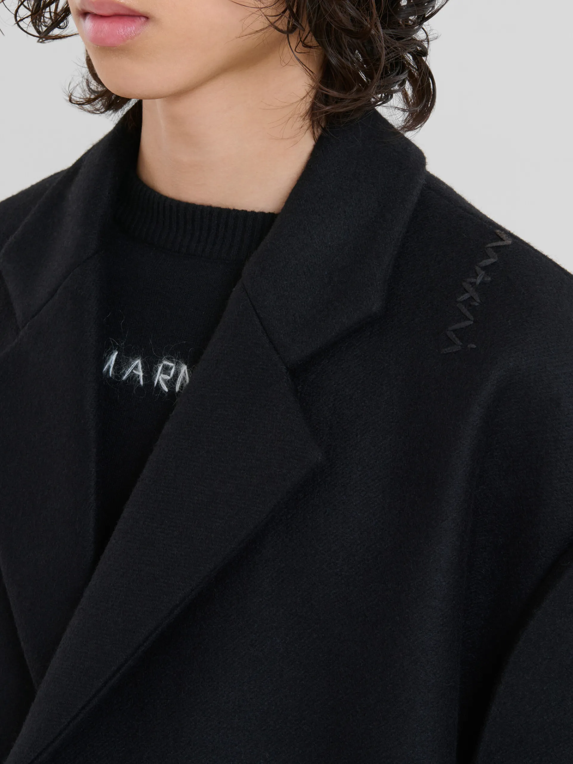 Coats & Jackets>Marni Wool Oversized Coat BLACK