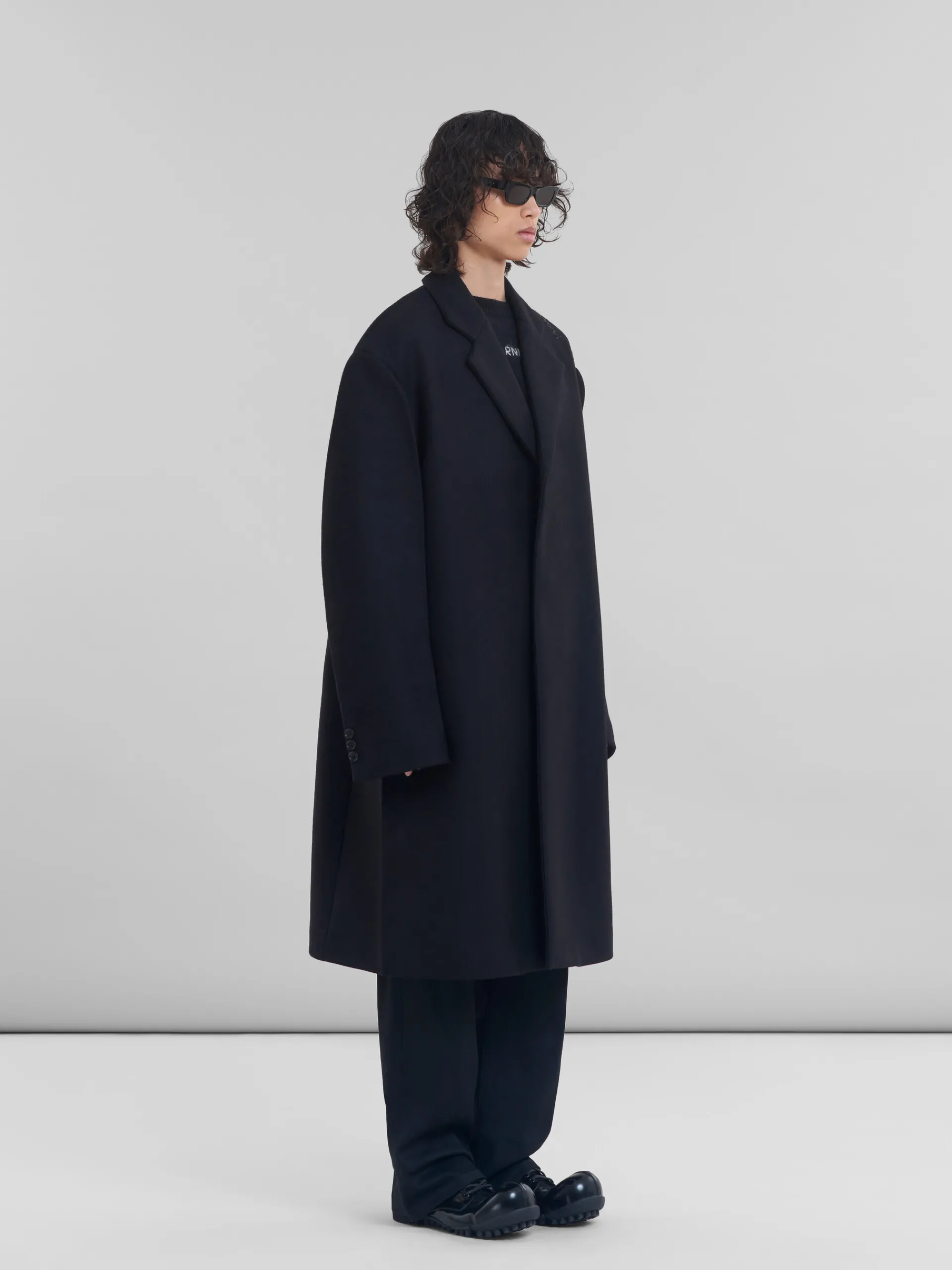 Coats & Jackets>Marni Wool Oversized Coat BLACK