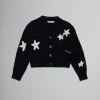 Kids>Marni Wool-blend Cardigan With Stars BLACK